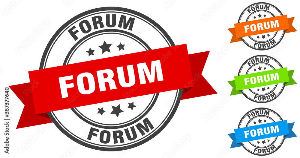 Obraz premium forum stamp. round band sign set. label