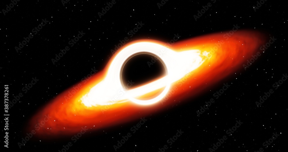Fototapeta premium Black holes 3d rendering. Art black hole background. Dark dimension. Mysterious dimension. Wormhole.