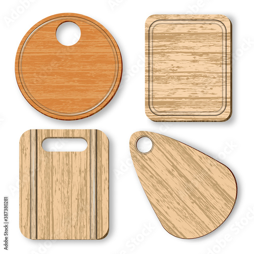 A set of four cutting kitchen boards.