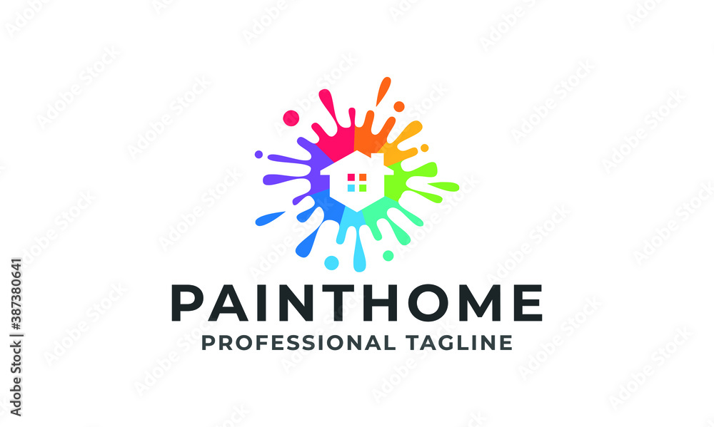 Paint Home Vector Logo Template