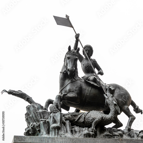 Statue of St George slaying the dragon photo