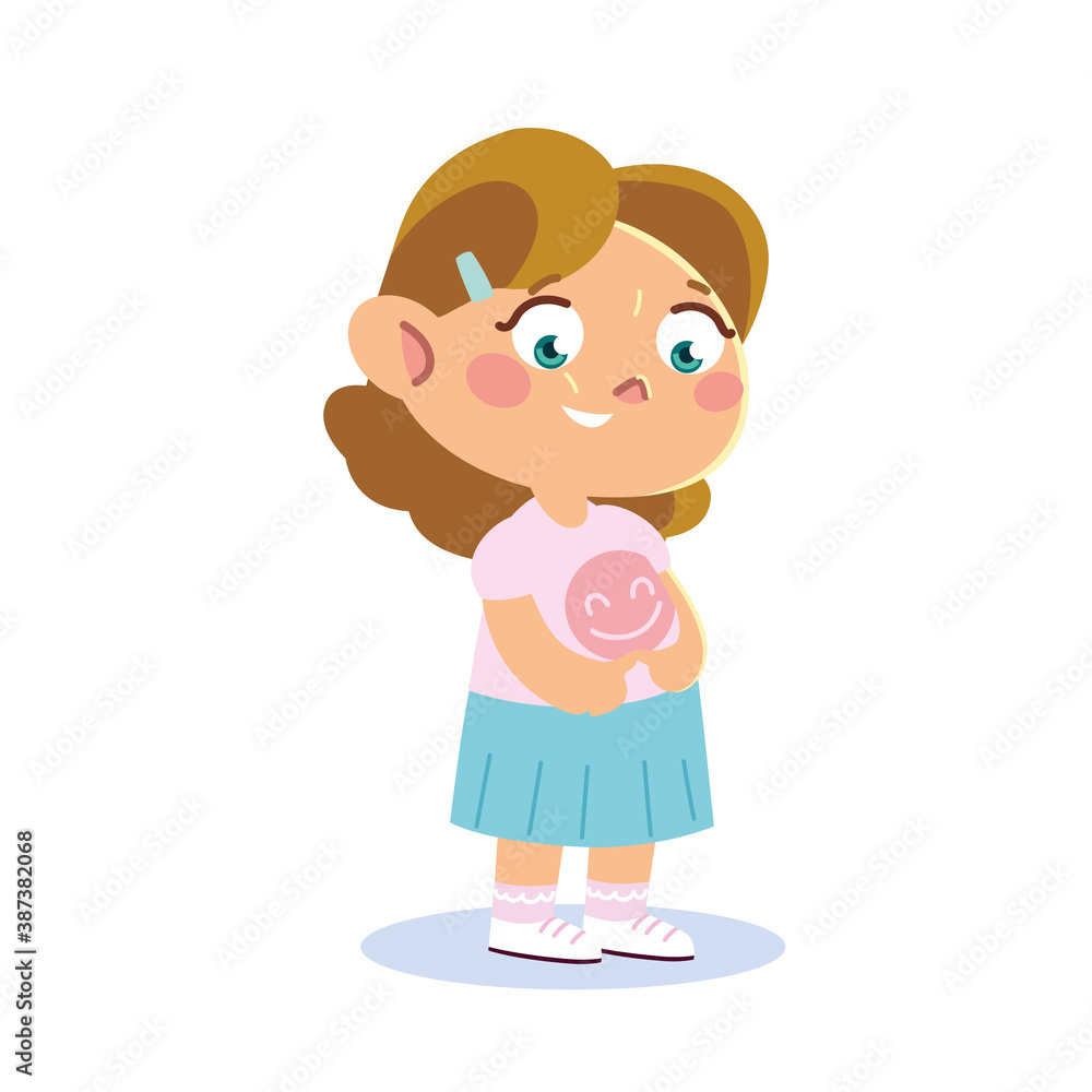 cute little girl character with funny dress cute little girl character with funny dress