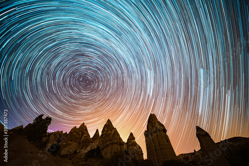 cave house with star trials at cappadocia Turkey photo