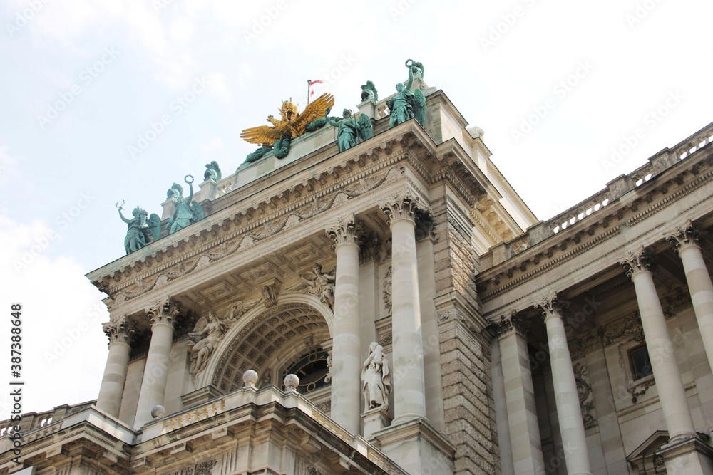  Statues on a Hofburg castle in Vienna Austria