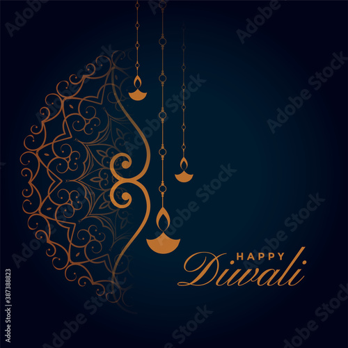 indian decorative diwali festival traditional card design