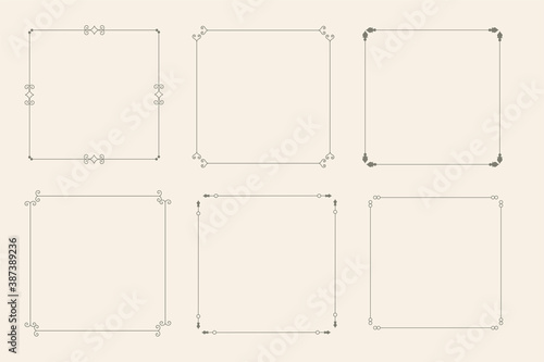 classic vintage decorative ornamental frames set of six