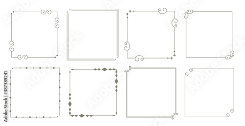 decorative borders floral vintage frames set of eight