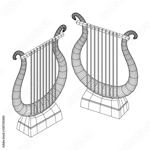 Ancient lyre or harp musical instrument