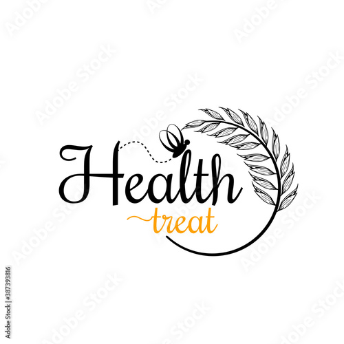 health food honey and wheat logo designs modern vintage