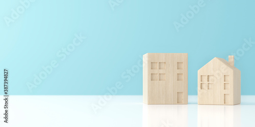 木製住宅の3Dグラフィックス ハウジング・建築・不動産のコンセプトイメージ