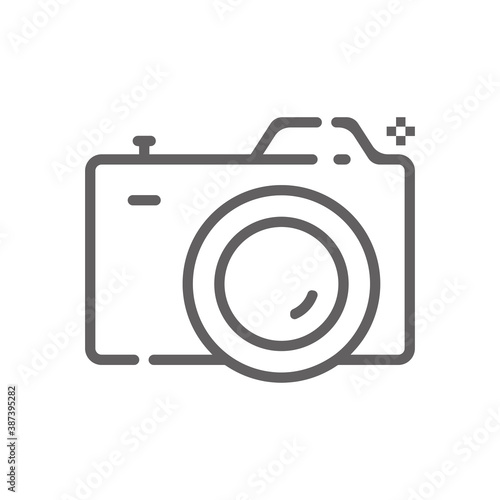 Сamera icon. Outline illustration of camera vector icon for web. Web symbol for websites and mobile app. Trendy design. Vector illustration.