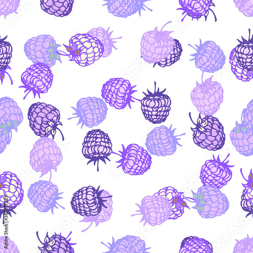 Various berries. Seamless pattern. Lilac, violet berries background. Vector pattern.