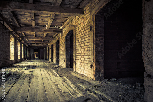 An old abandoned brick factory  a lost place with ancient history  vandalism and graffiti