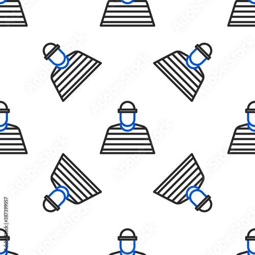 Line Prisoner icon isolated seamless pattern on white background. Colorful outline concept. Vector.