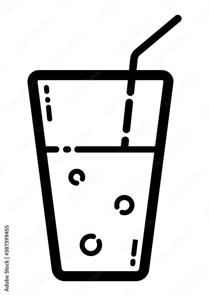 Lemonade Glass Flat Icon Isolated On White Background Lemonade Glass Flat Icon Isolated On White Background