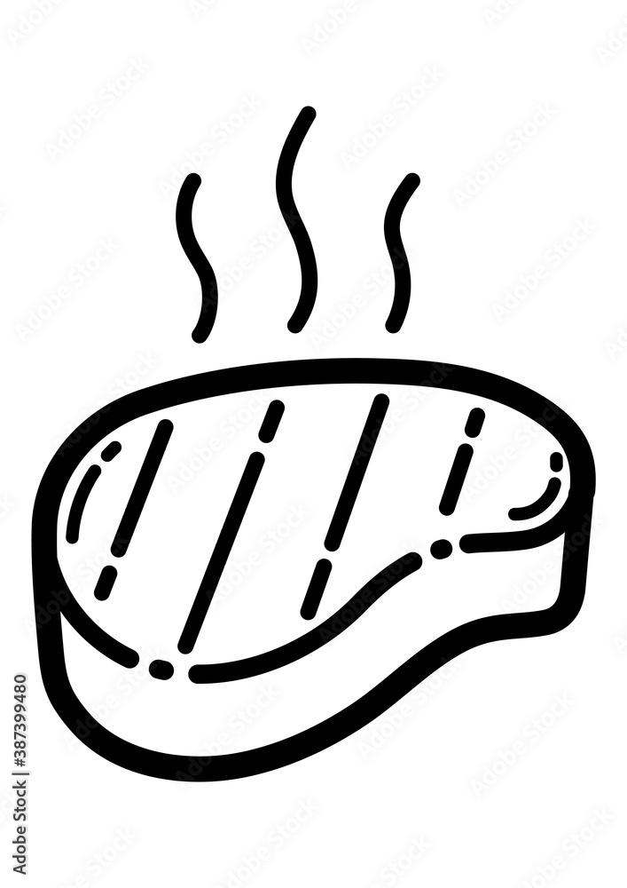 Hot Steak Flat Icon Isolated On White Background Hot Steak Flat Icon Isolated On White Background