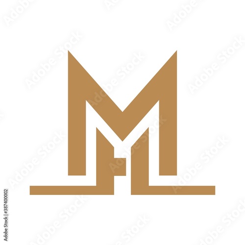 h letter logo m photo