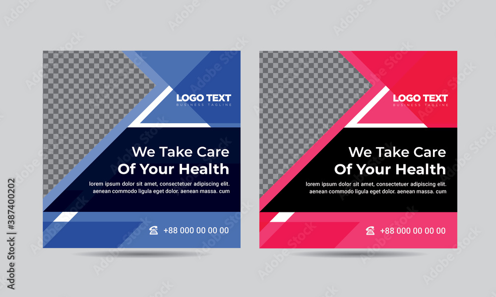 Healthcare or covid-19 social media banner template Digital banner, Poster, Vector illustration. Healthcare or covid-19 social media banner template Digital banner, Poster, Vector illustration.