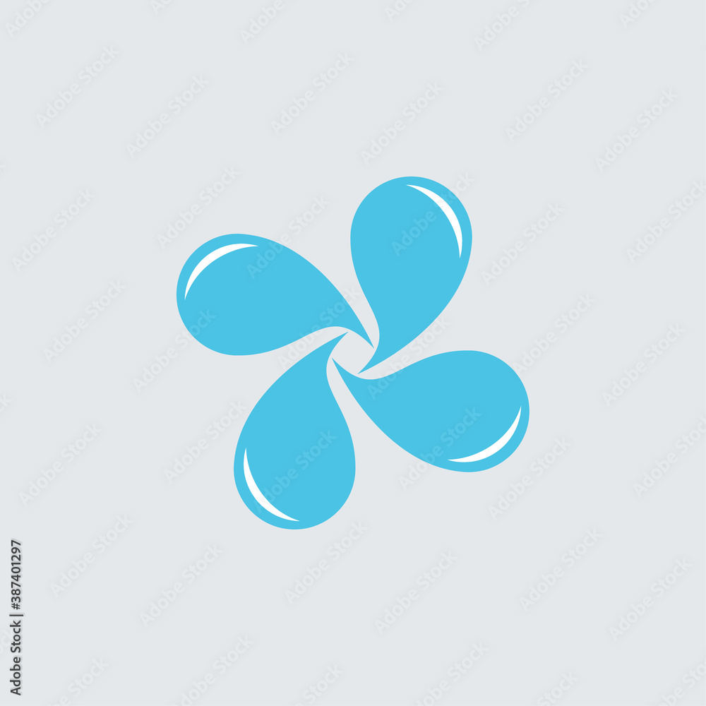 Rotation water drop logo, spread water logo, swirl water drop logo design vector Rotation water drop logo, spread water logo, swirl water drop logo design vector