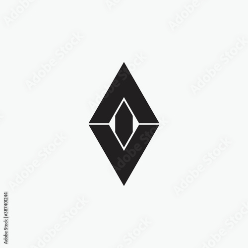 AV letter logo, black diamond logo design vector