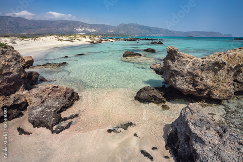 Popular Elafonisi beach on western side of Crete island, Greece.