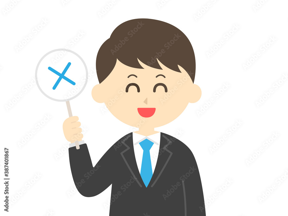 クイズに回答する男性のイラスト クイズに回答する男性のイラスト
