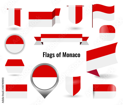 Free Download A large set of icons and signs with the flag of the Monaco. Square and round Monaco flag. Collection of different types of horizontal and vertical. - GFXLoad