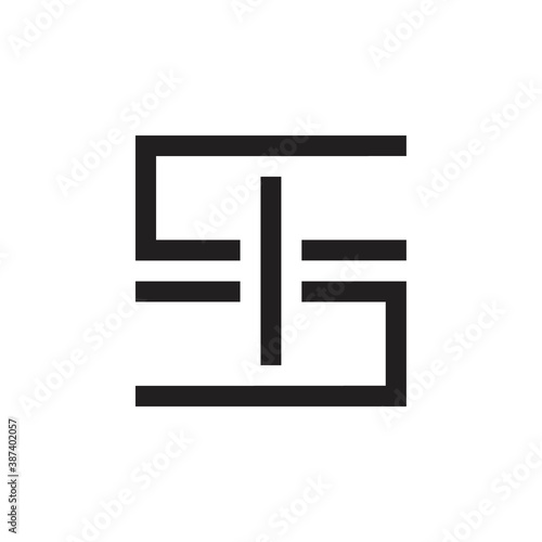SI letter or CID letter logo design vector
