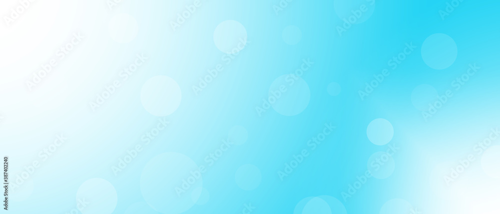 White gradient and bokeh on blue background. Abstract illustration