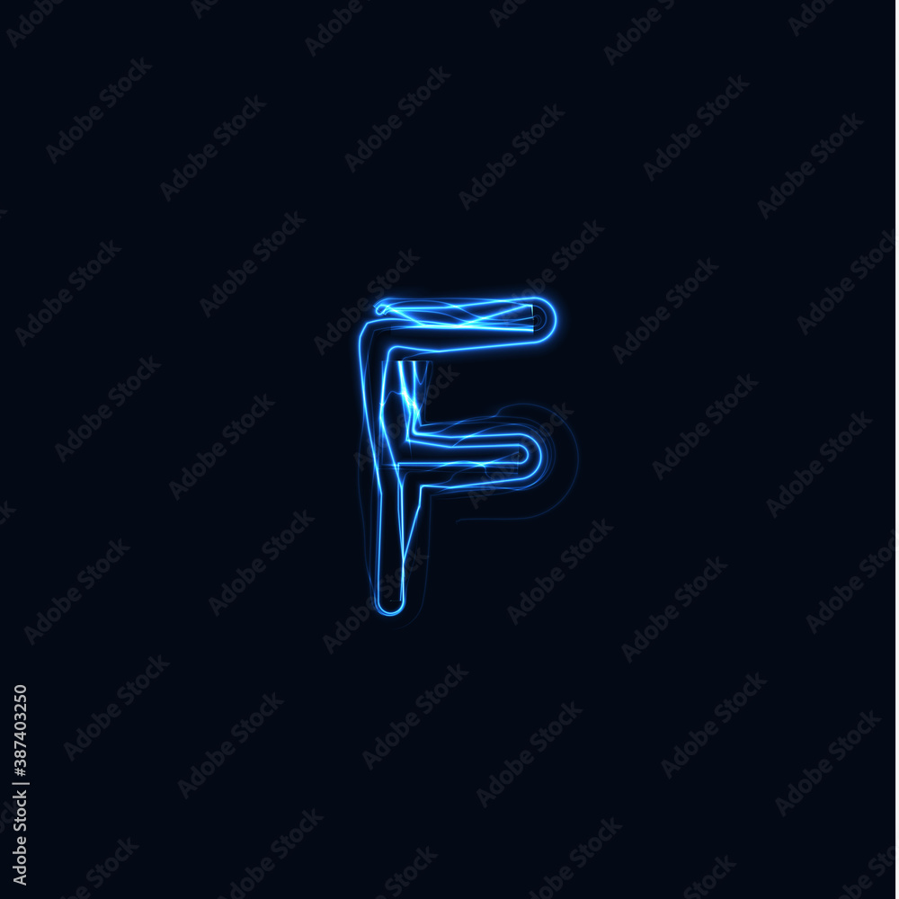 Lightning Realistic letter F, bright gloving logo, electric energy glow style symbol, blue tesla plasma type sign. Thunderbolt vector illustration, typography design Lightning Realistic letter F, bright gloving logo, electric energy glow style symbol, blue tesla plasma type sign. Thunderbolt vector illustration, typography design