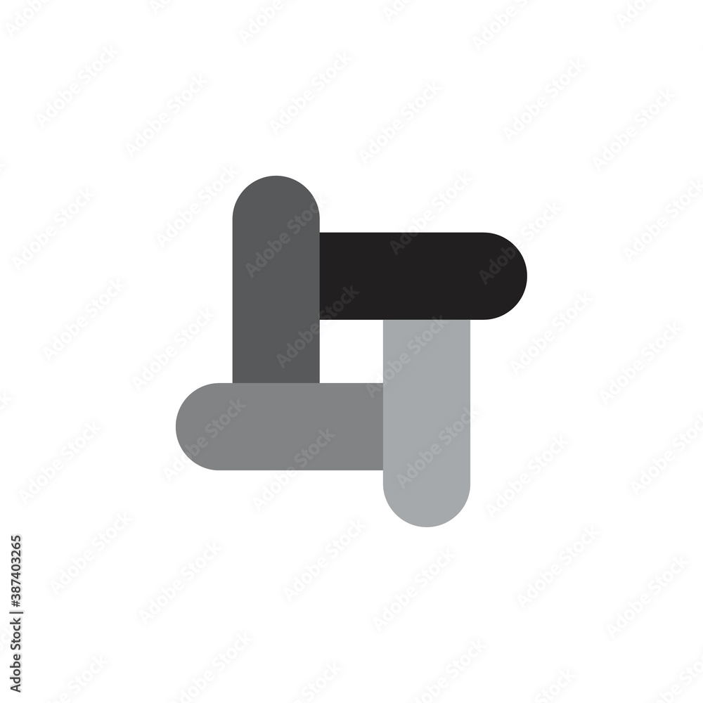Square with rotation I letter logo design vector
