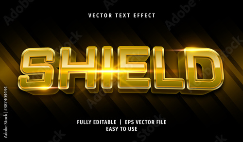 3D Shield Text Effect, Editable Text Style