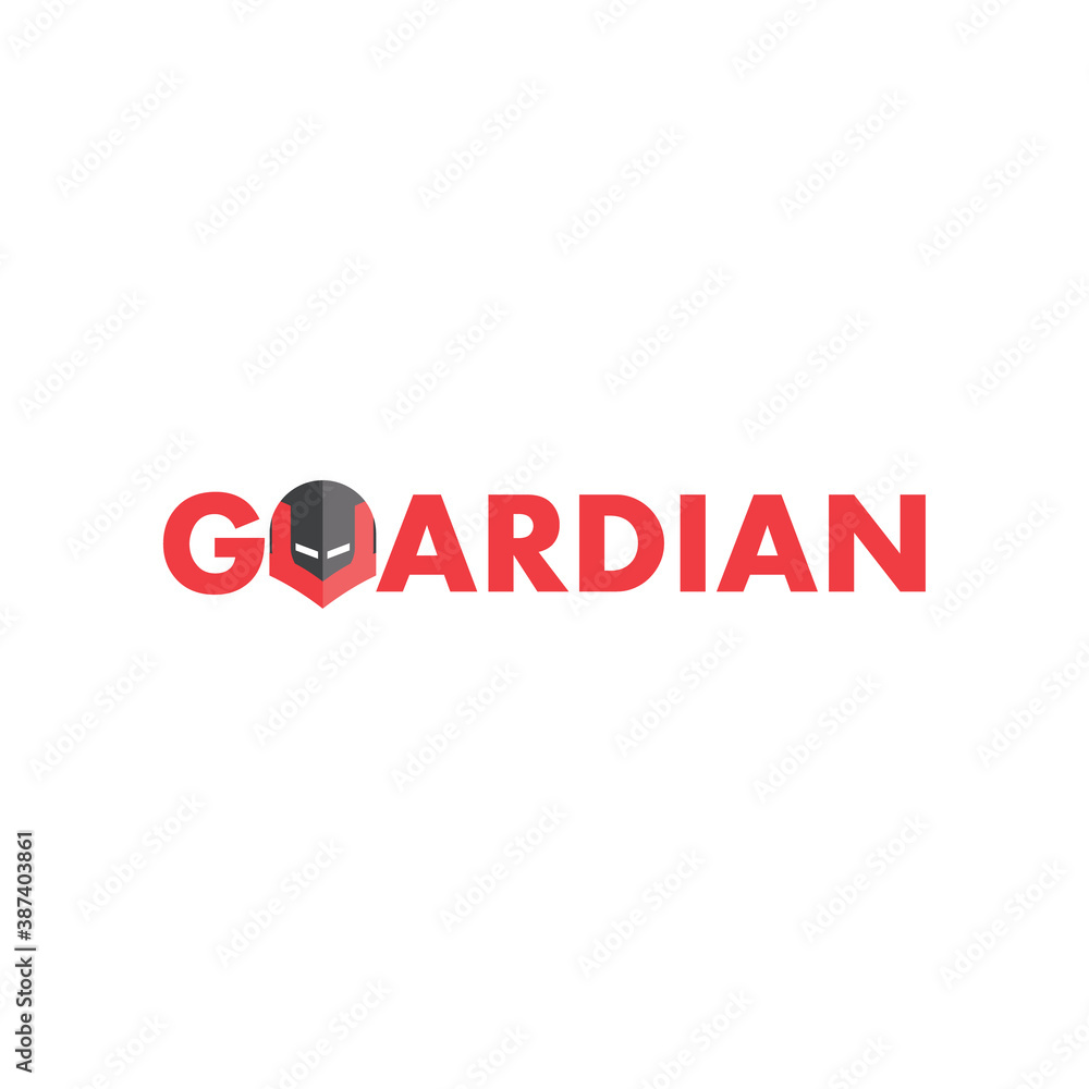 Guardian text logo design vector