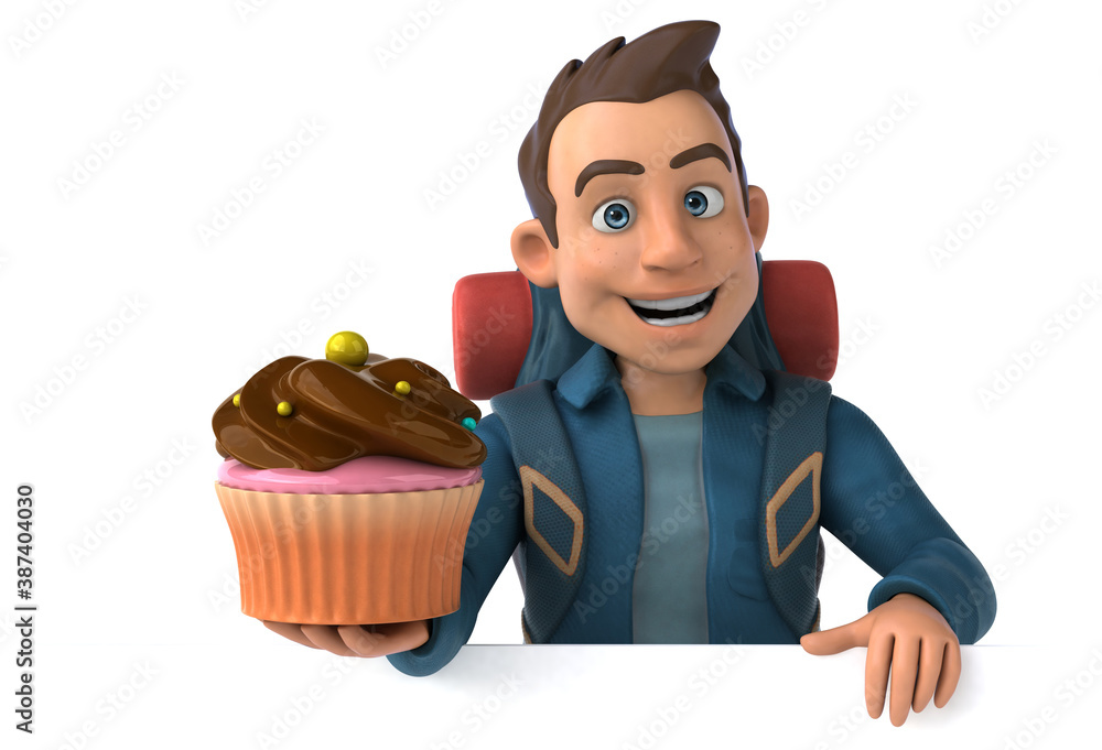 Fun illustration of a 3D cartoon backpacker Fun illustration of a 3D cartoon backpacker