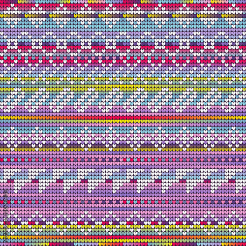 Neon colors Christmas knitting geometric pattern