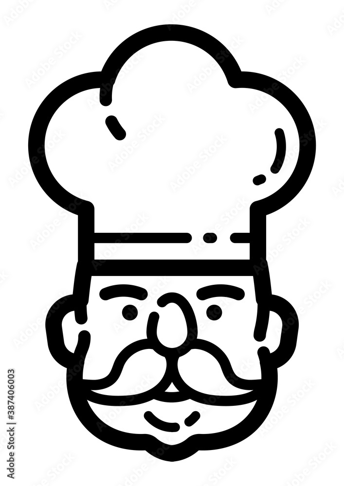 Chef In Toque Flat Icon Isolated On White Background Chef In Toque Flat Icon Isolated On White Background