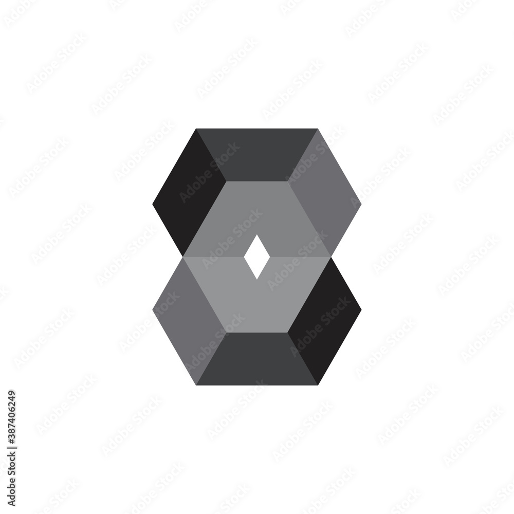 3D number eight logo design vector 3D number eight logo design vector