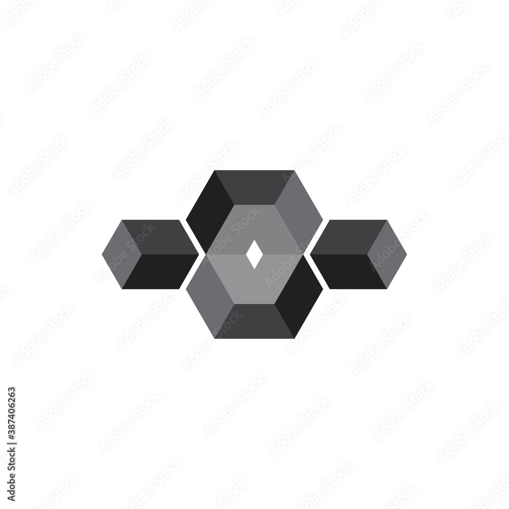 3D Eight number with polygonal cube logo design vector 3D Eight number with polygonal cube logo design vector