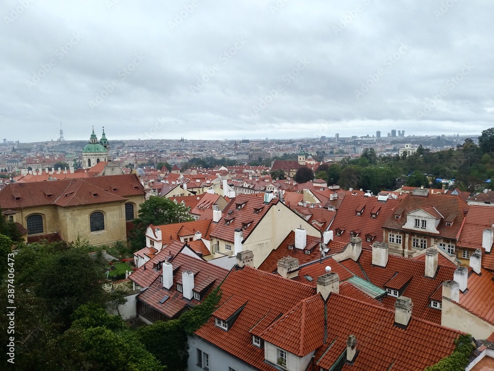 Prague view on the roof