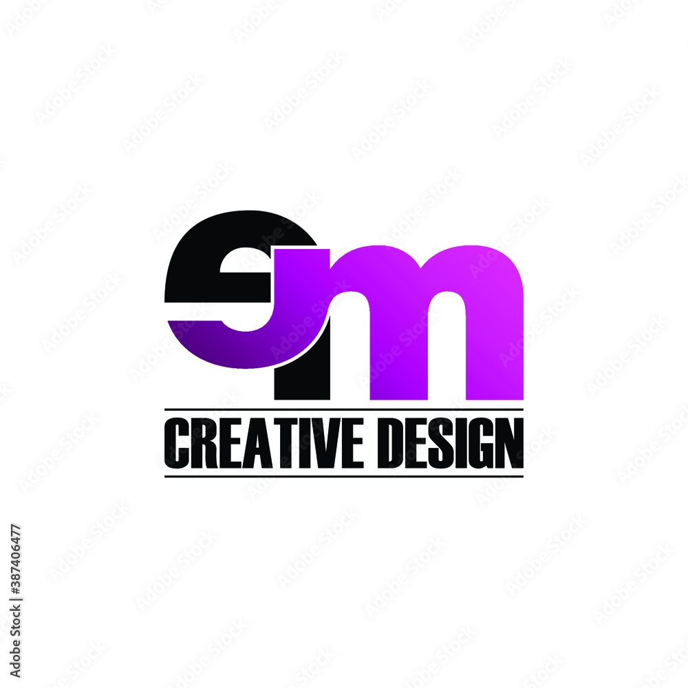 Naklejka premium Letter em simple logo design vector