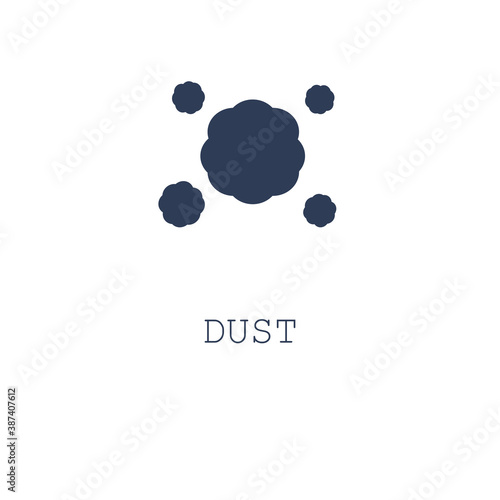 Dust icon on white background. Vector illustration in flat design. 