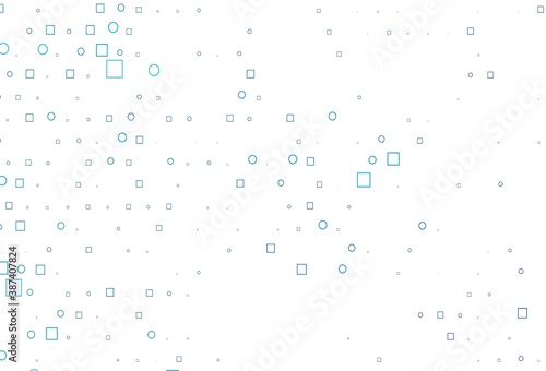 Light BLUE vector template with spots, rectangles.
