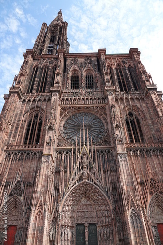 Fassade der Cathedrale Notre-Dame in Strasbourg
