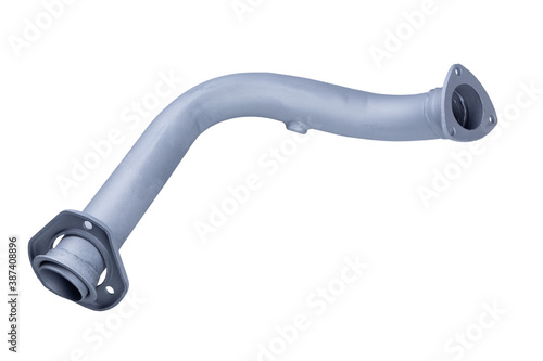 Exhaust silencer intake pipe isolated on white background