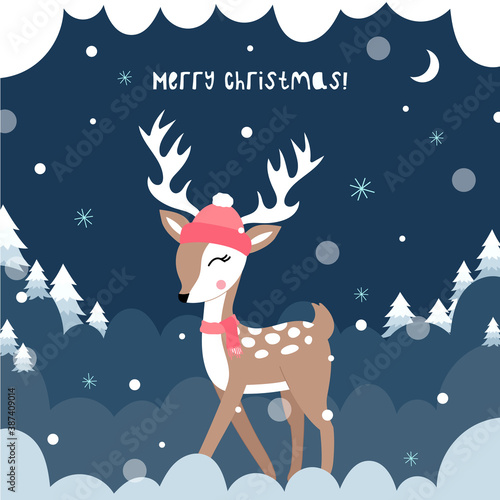Cute christmas deer