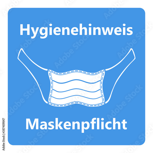Vektor - Coronavirus - Maske - Hygienehinweis - Maskenpflicht - Pandemie - Covid-19 - SARS-CoV-2 - Piktogramm