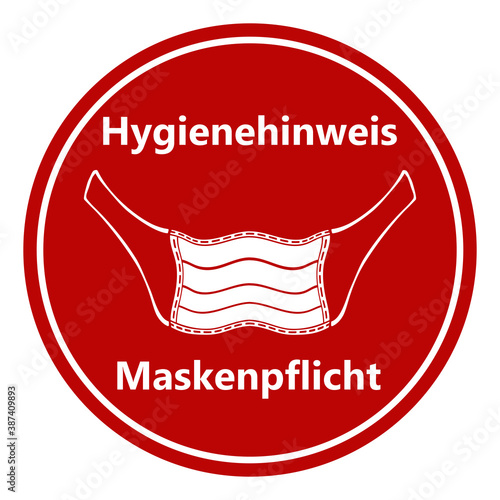 Vektor - Coronavirus - Maske - Hygienehinweis - Maskenpflicht - Pandemie - Covid-19 - SARS-CoV-2 - Piktogramm