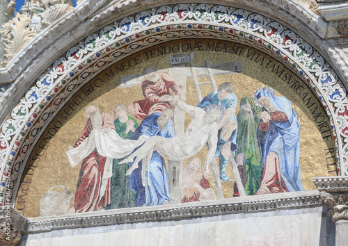 mosaic of the Christian basilica of San Marco in Venice with the
