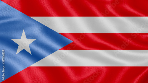 Free Download Flag of Puerto-rico. Realistic waving flag 3D render illustration with highly detailed fabric texture. - GFXLoad