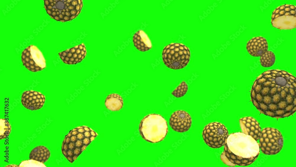 pineapple green screen loop animation pineapple green screen loop animation